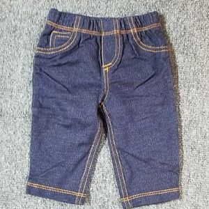 💝Carter's Jeans | yellow/gold stitching 3months